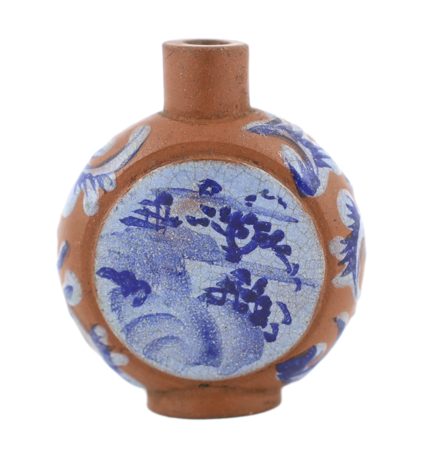 A Chinese Yixing enamelled snuff bottle, 19th century